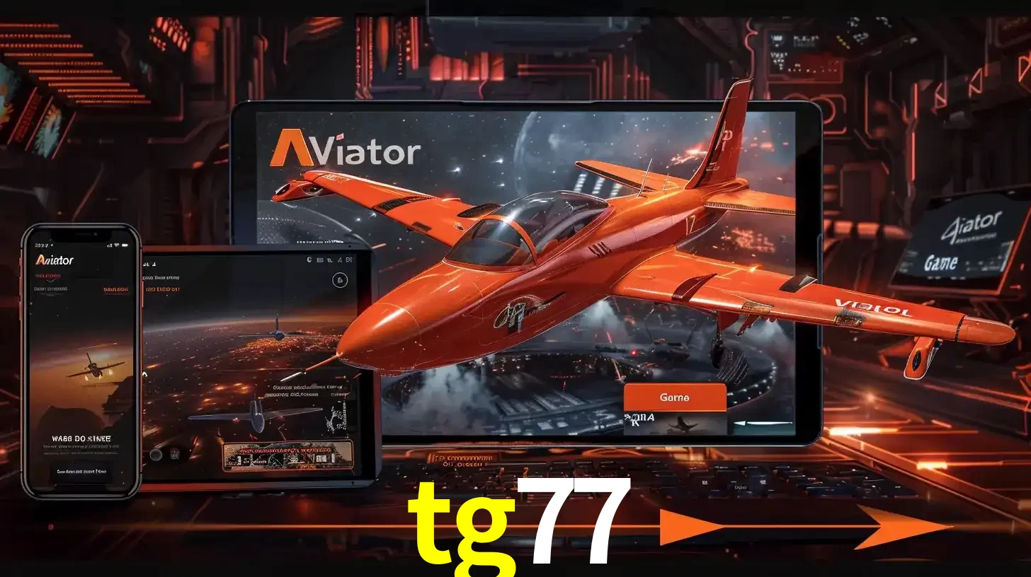 Apresentação tecnológica do jogo Aviator com um avião saindo da tela de um tablet, demonstrando a experiência imersiva em múltiplos dispositivos no tg77.