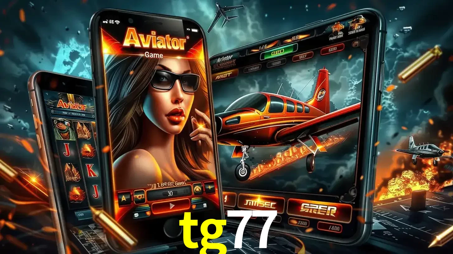 O popular jogo de apostas Aviator exibido em vários celulares e tablets, mostrando a interface emocionante e a ação de voo disponíveis para jogar agora no tg77.