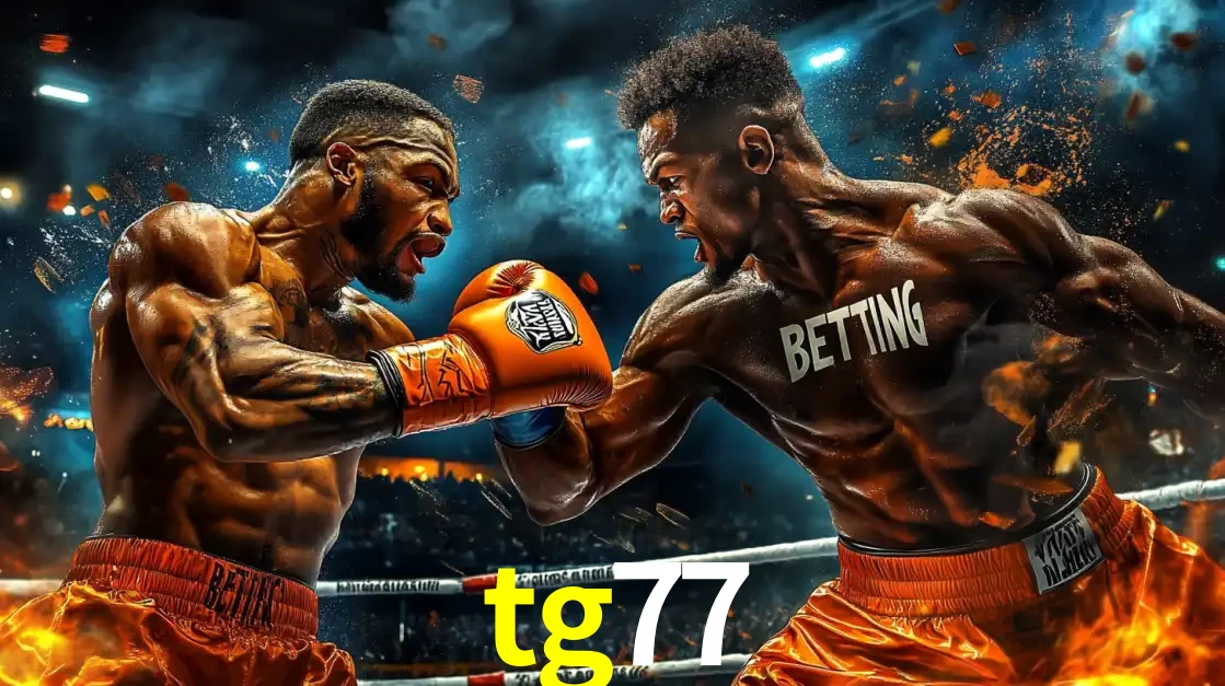 Dois boxeadores em uma luta intensa e explosiva, representando a adrenalina e as oportunidades de apostas em esportes de combate disponíveis na plataforma tg77.