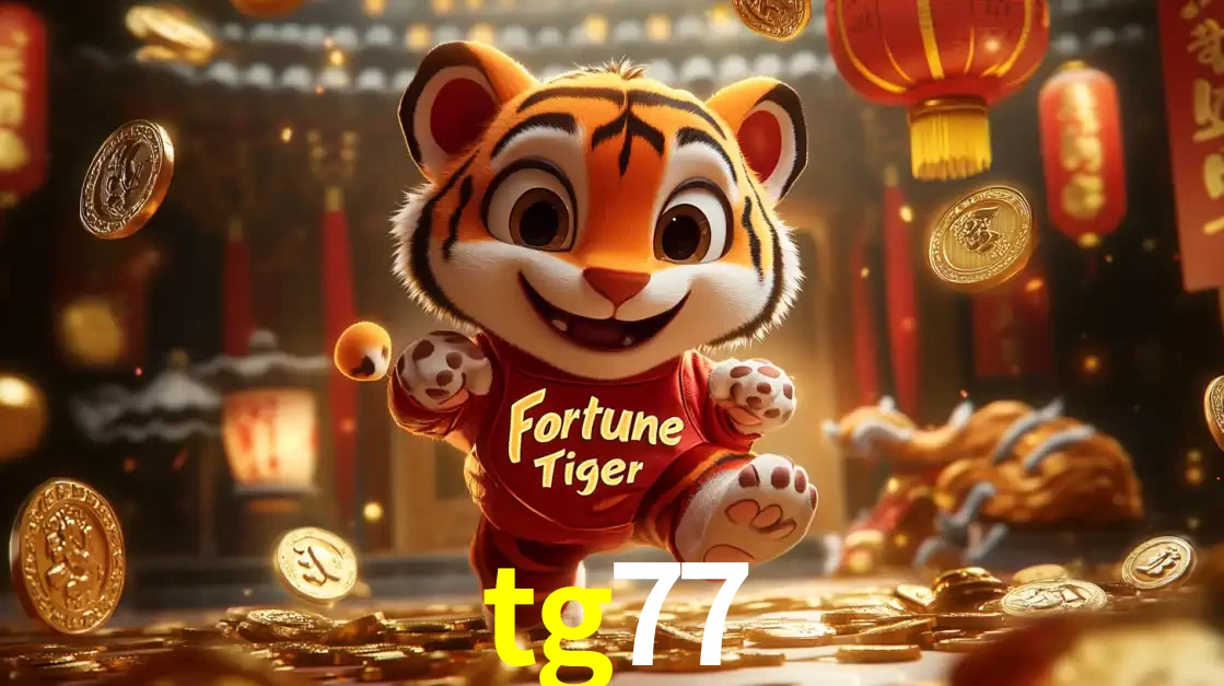 O alegre personagem do Fortune Tiger correndo sobre um caminho de moedas de ouro, simbolizando os grandes prêmios e a diversão do popular jogo de slot do tg77.